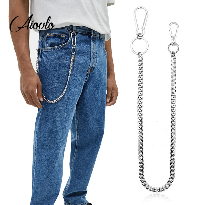 45cm Stainless Steel Punk Hip- - Wallet Slim Titanium avaliação e preço