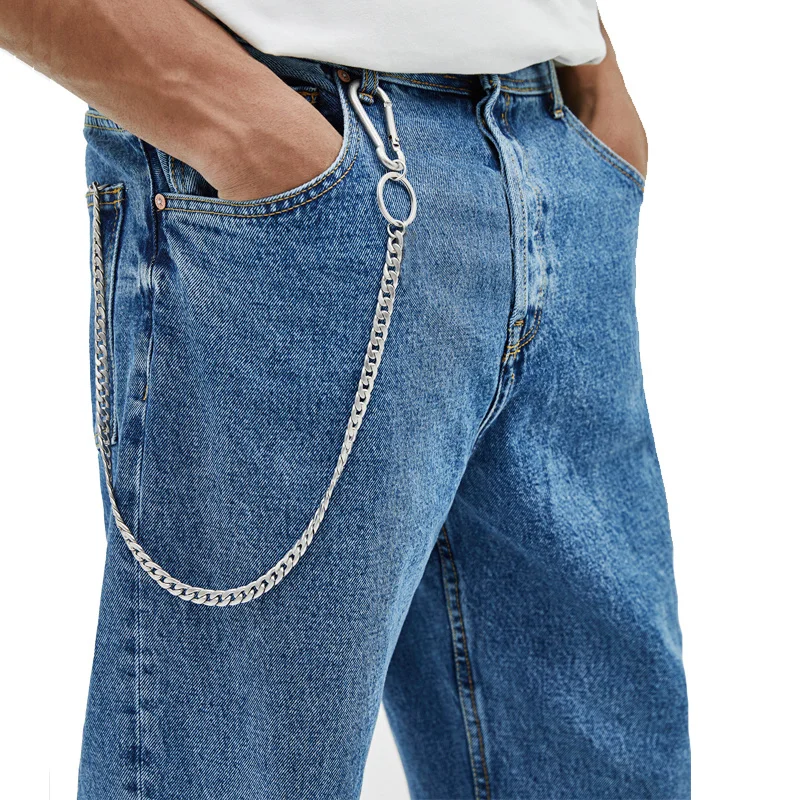 45cm Stainless Steel Punk Hip- - Wallet Slim Titanium avaliação e preço