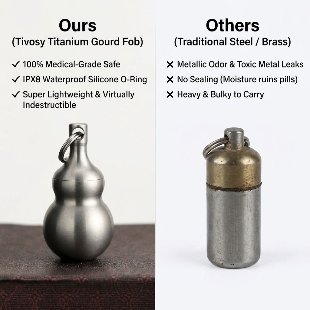 Tivosy Pure Titanium Lucky Gou - Pill Fob Capsule avaliação e preço