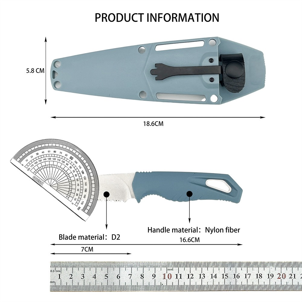 D2 Steel Fixed Blade Straight  - Edc Fixed Blade Deep Carry avaliação e preço