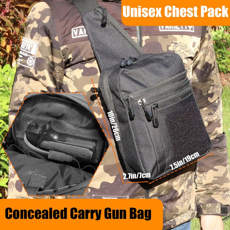 New Tactical Chest Bag Pistol  - Edc Concealed Carry Backpack avaliação e preço
