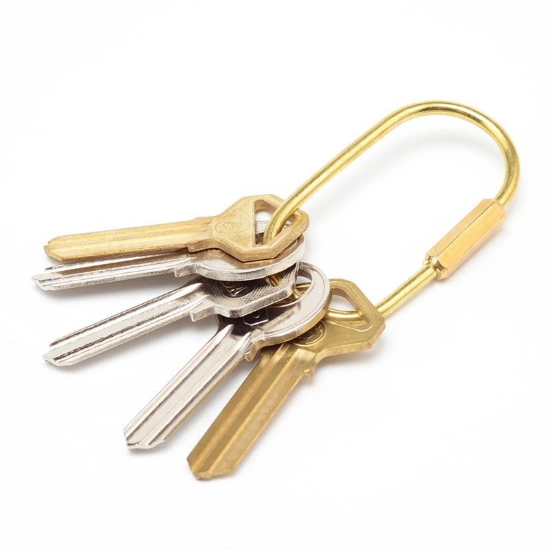 Solid Brass Anti-Lost Keychain - Edc Car Carry avaliação e preço