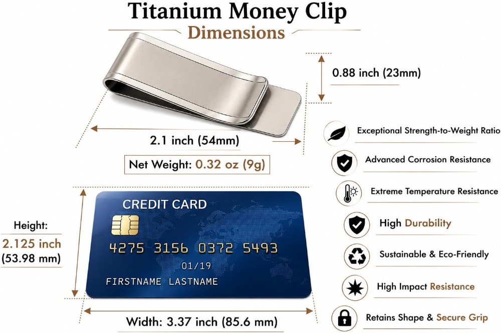 Premium Titanium Money Clip Wa - Wallet Slim Titanium avaliação e preço