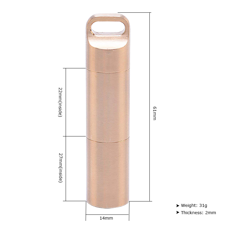 Waterproof Brass Airtight Wate - Pill Fob Capsule avaliação e preço