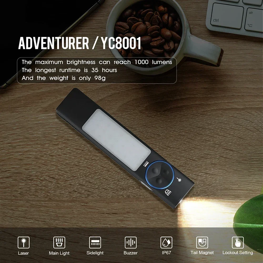 YC8001 1000LM Mini EDC Flashli - Keychain Flashlight avaliação e preço