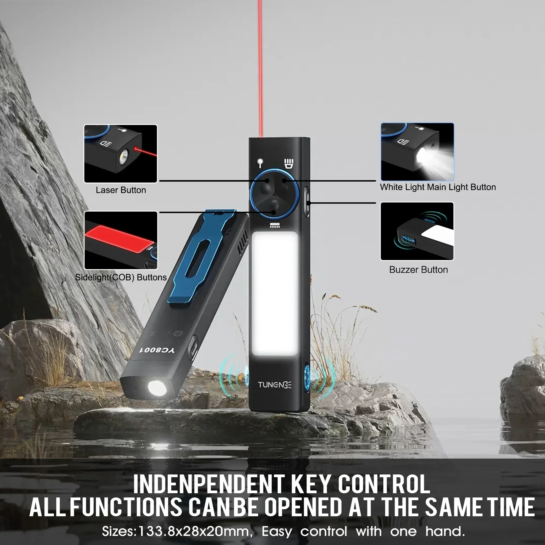 YC8001 1000LM Mini EDC Flashli - Keychain Flashlight avaliação e preço