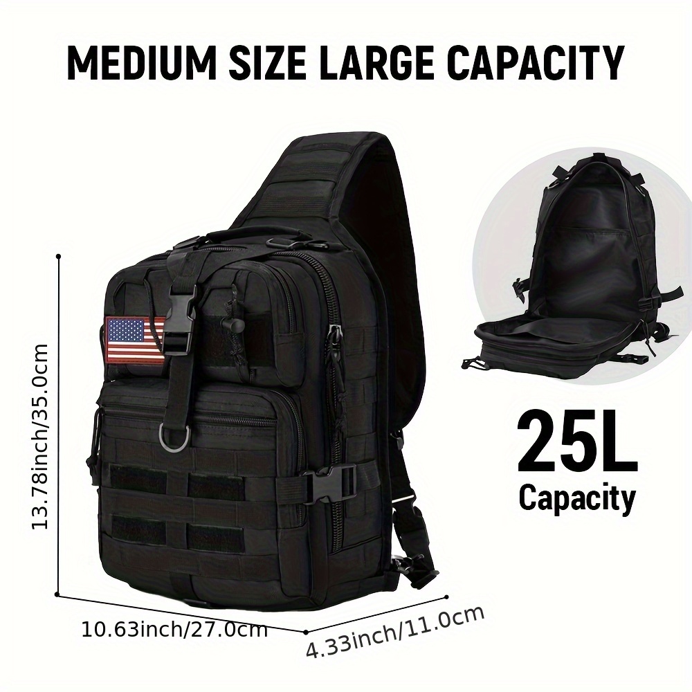 1pc 6.6gal Tactical Sling Back - Edc Gear Every Day Carry avaliação e preço