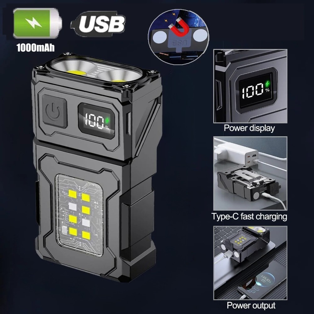 180° Rotatable LED Flashlight  - Keychain Flashlight avaliação e preço