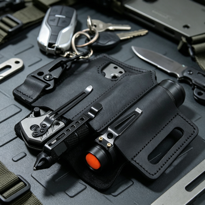 PU Leather EDC Belt Multitool  - Edc Carry Flashlight avaliação e preço