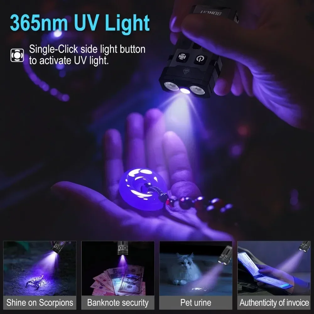 BORUiT EV20 1100LM EDC UV Keyc - Keychain Flashlight avaliação e preço