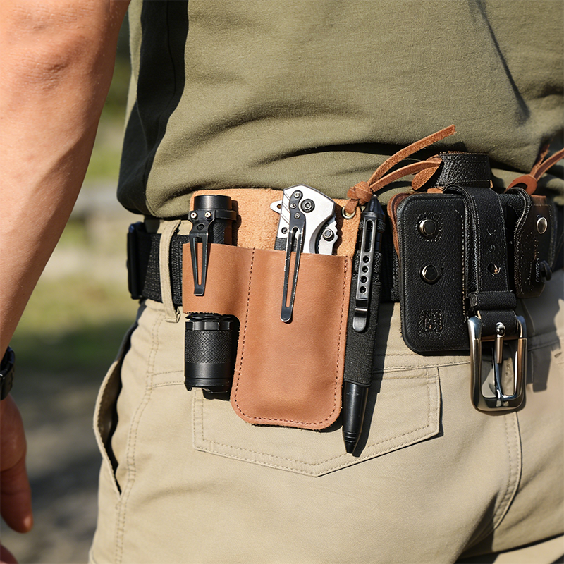 EDC Leather Flashlight Tool Ho - Edc Carry Pocket avaliação e preço