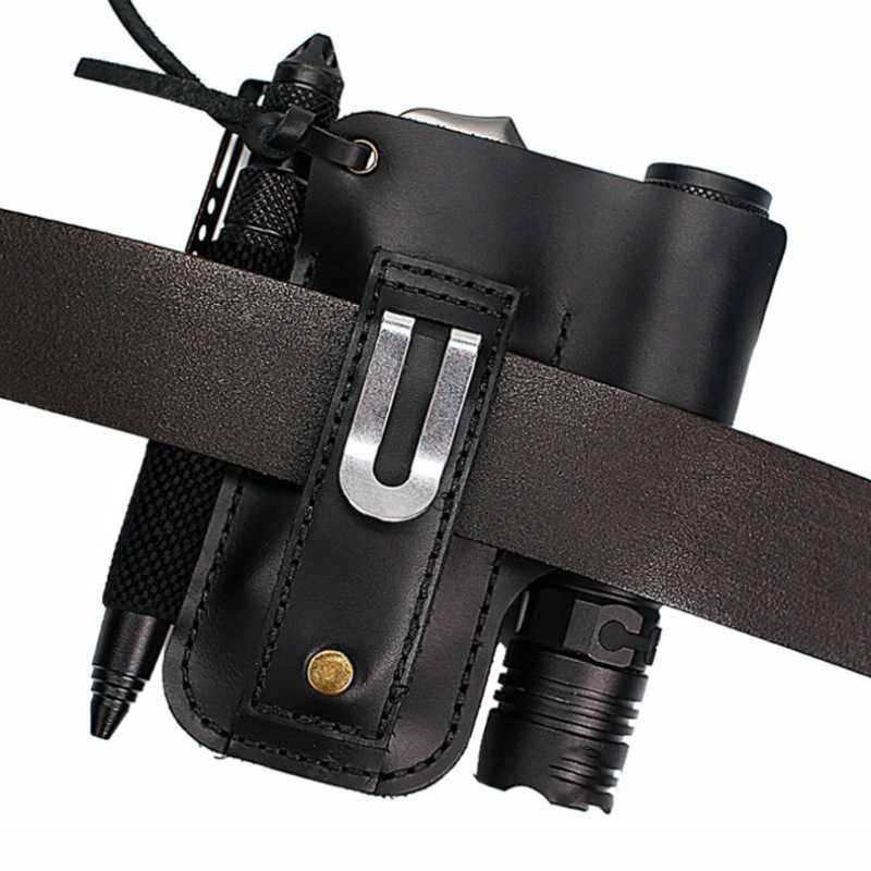 EDC Leather Flashlight Tool Ho - Edc Carry Pocket avaliação e preço