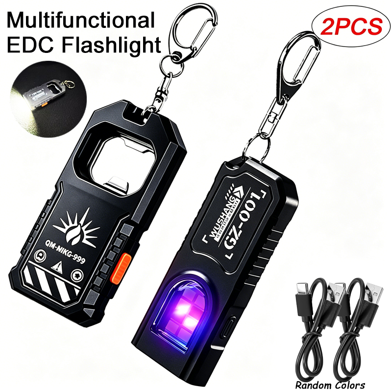 2Pcs Portable LED COB Keychain - Keychain Flashlight avaliação e preço