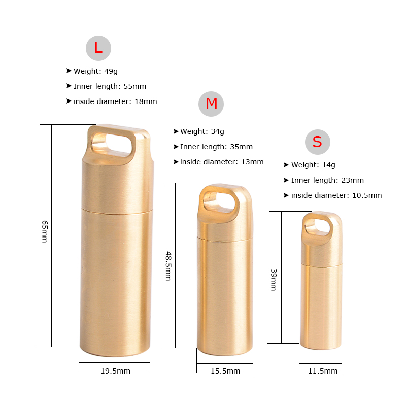 Brass Airtight Watertight Stor - Pill Fob Capsule avaliação e preço