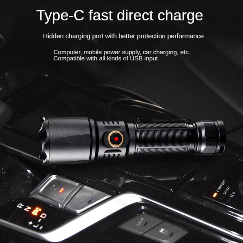 Type-C USB Rechargeable 21700  - Edc Carry Flashlight avaliação e preço