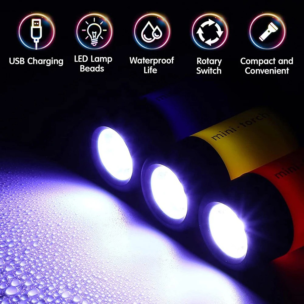 USB Rechargeable Camping Mini  - Keychain Flashlight avaliação e preço