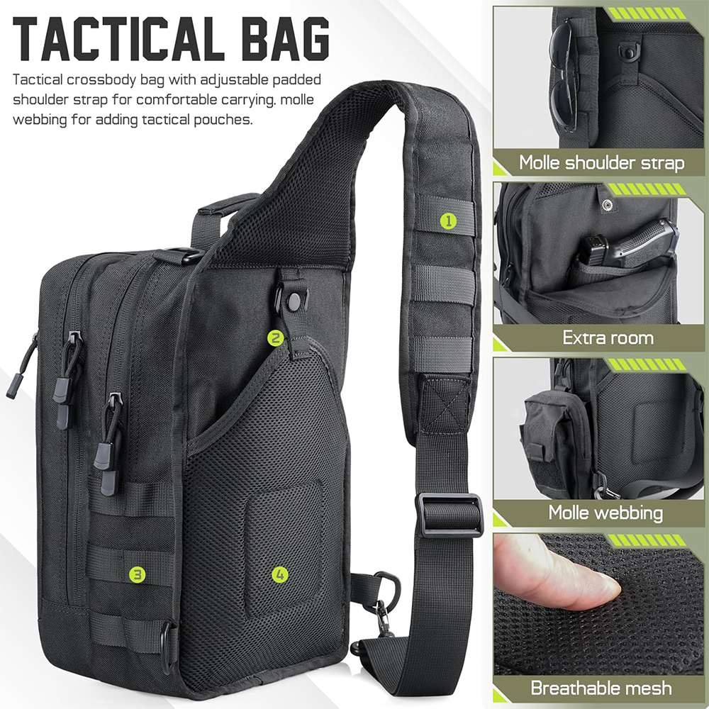 Tactical Sling Backpack Concea - Edc Concealed Carry Backpack avaliação e preço