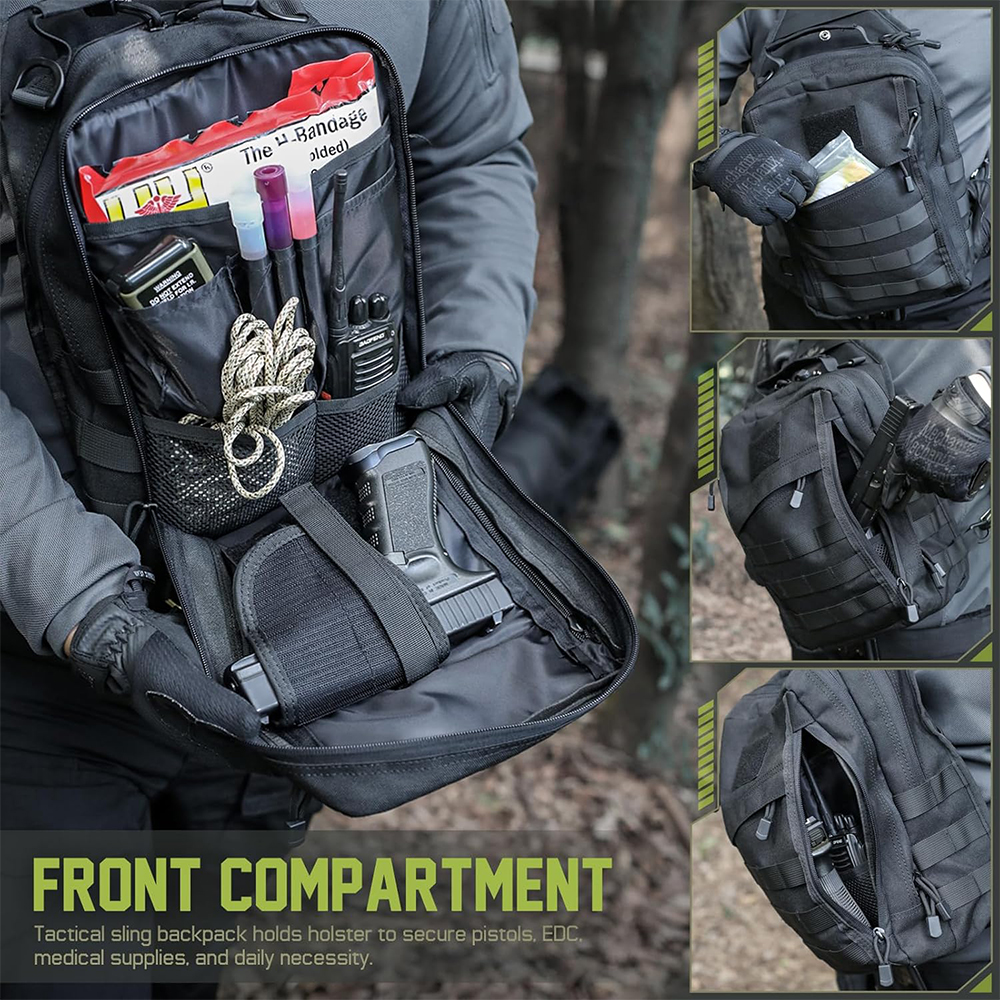 Tactical Sling Backpack Concea - Edc Concealed Carry Backpack avaliação e preço