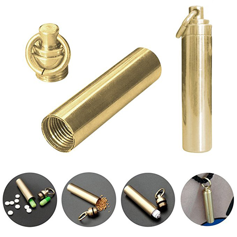 1 PC Solid Brass Waterproof Pi - Pill Fob Capsule avaliação e preço