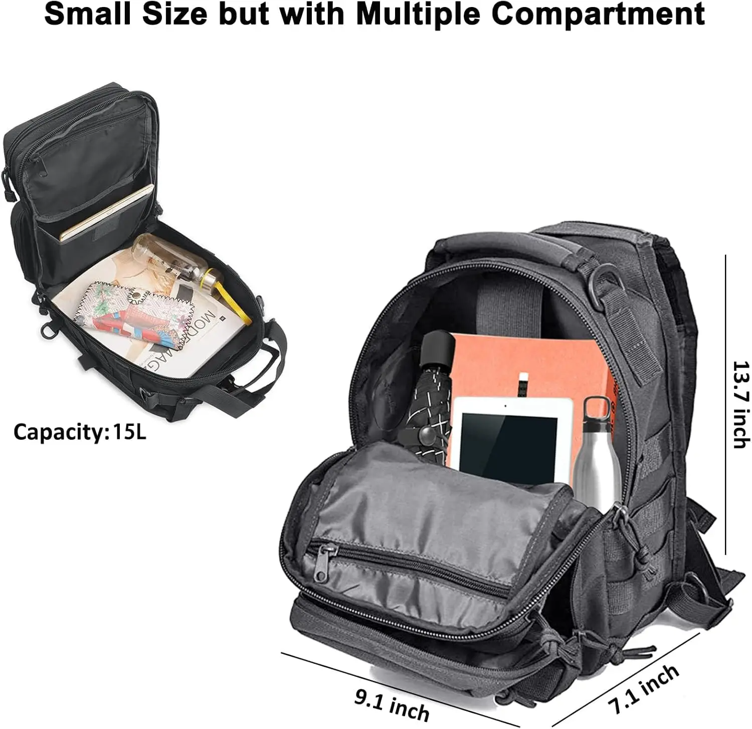 Tactical Sling Backpack Should - Edc Concealed Carry Backpack avaliação e preço