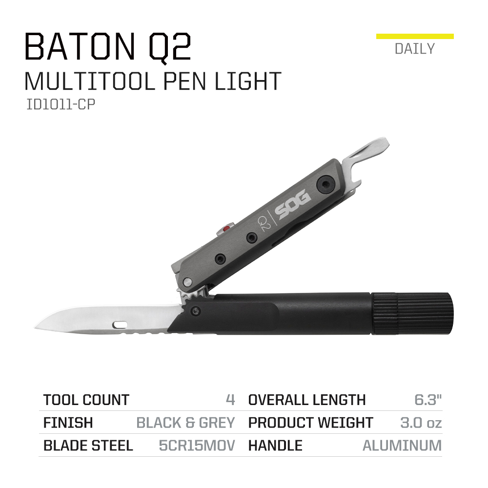 SOG BATON Q2 4 in 1 Multi-Tool - Edc Carry Flashlight avaliação e preço