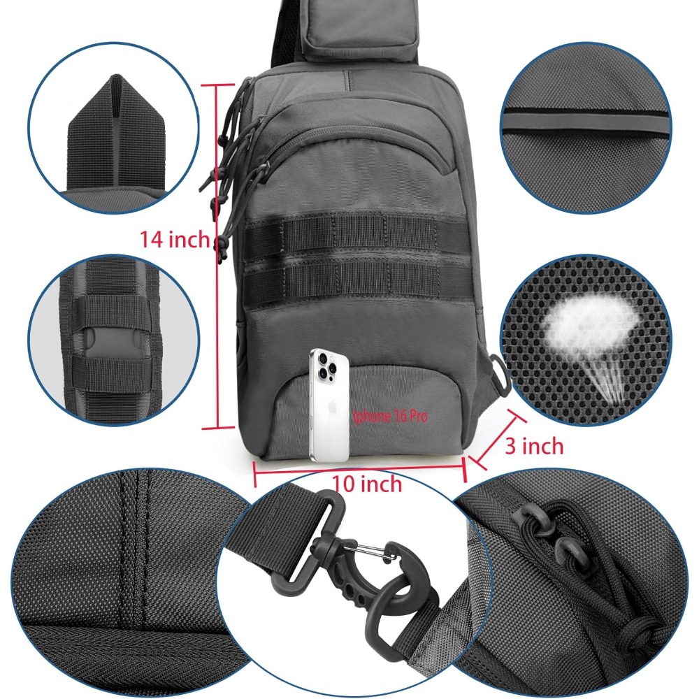 Tactical Sling Chest Bag EDC S - Edc Concealed Carry Backpack avaliação e preço