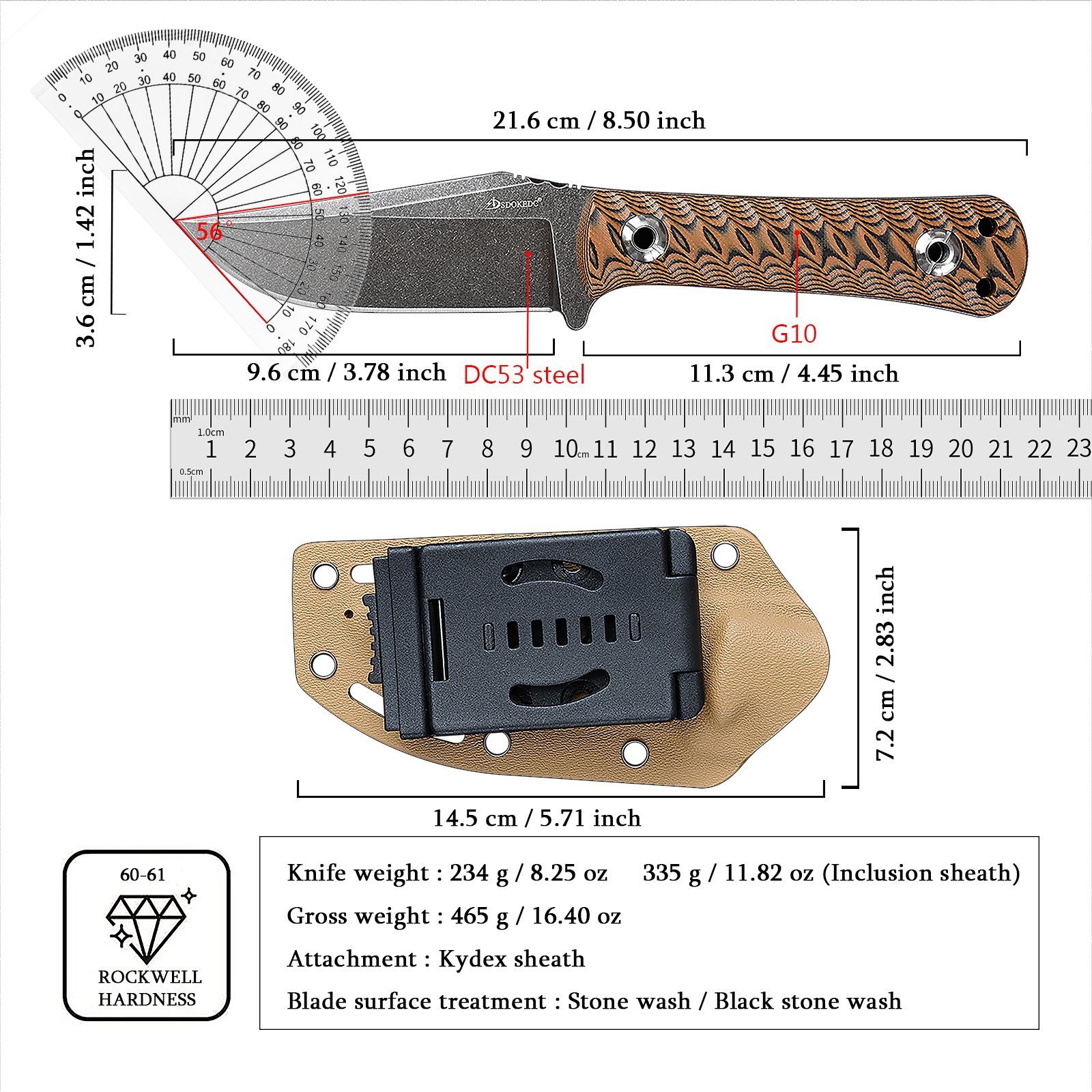 SDOKEDC Portable EDC Carry Cut - Edc Carry Fixed Blade Knife avaliação e preço